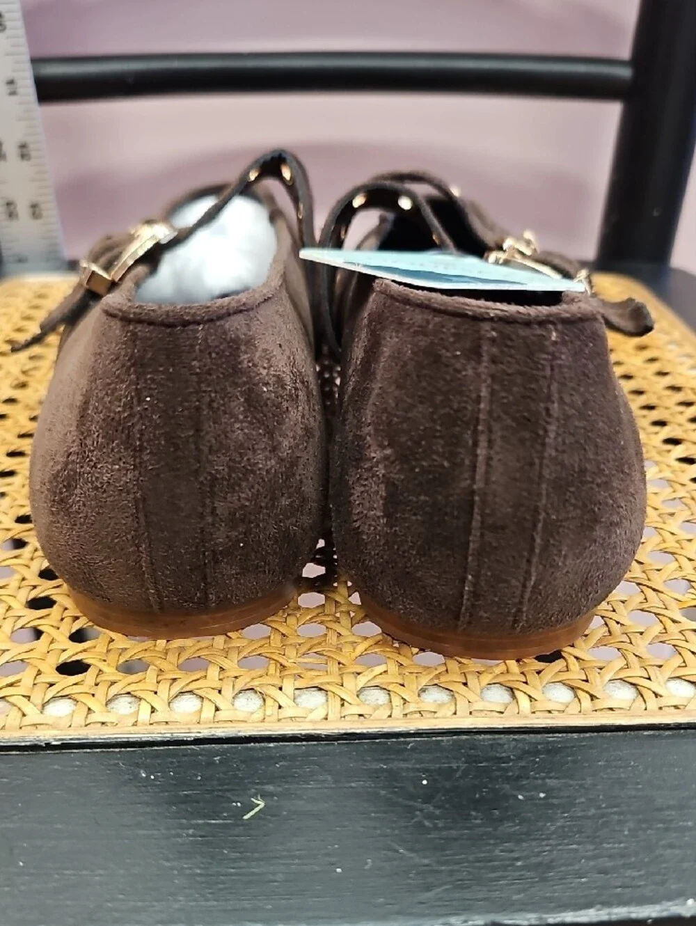 Brown Suede Double-Buckle Mary Jane Shoes for Men